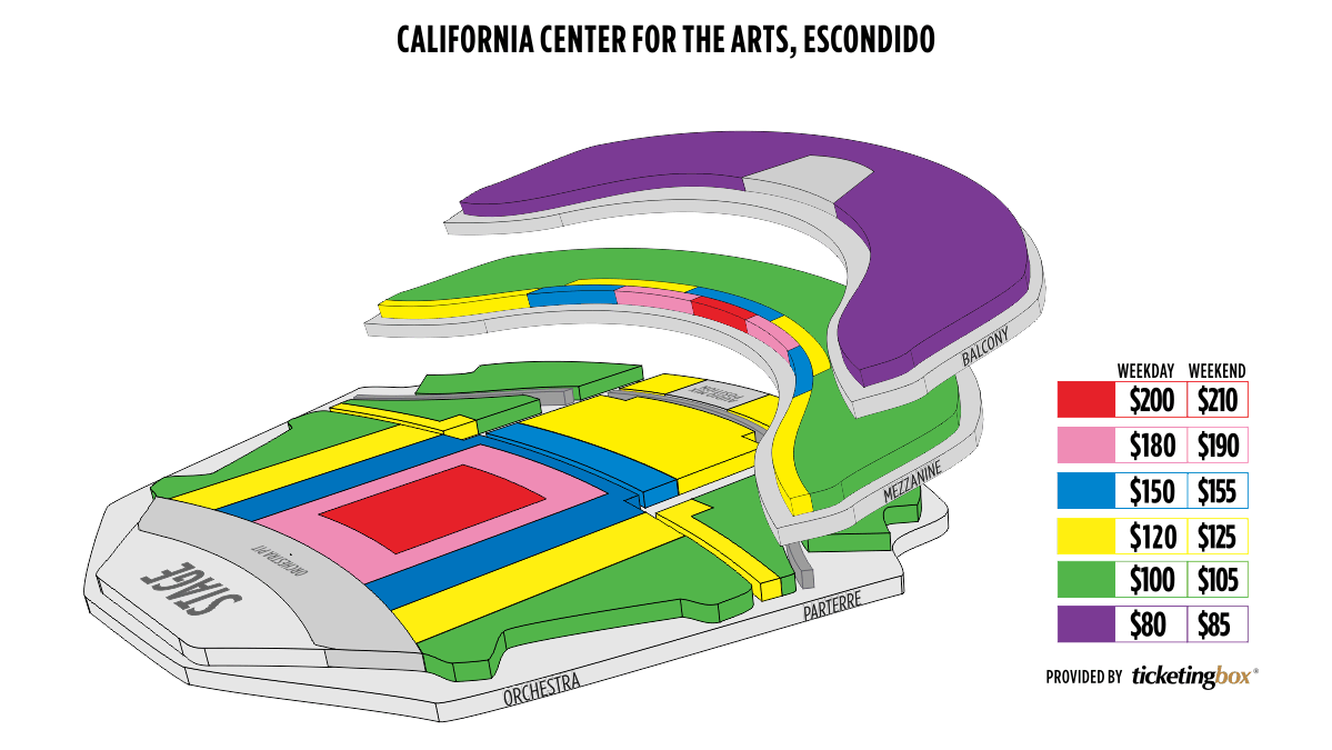 Escondido Californa Center For The Arts Saalplan Escondido 7 17 Feb 2019