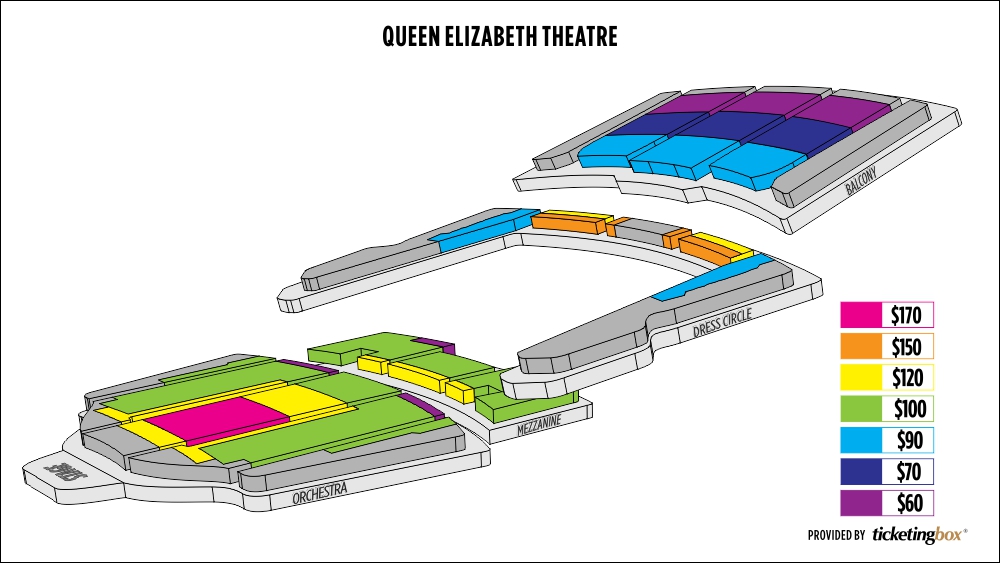 Queen Elizabeth Theatre Interactive Seating Chart