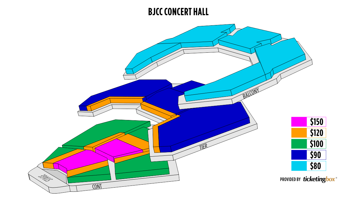 birmingham bjcc concert hall seating chart bjcc virtual seating chart