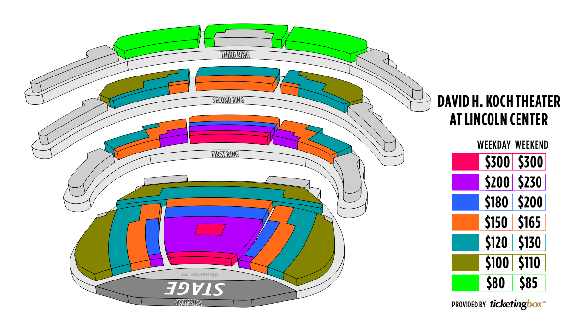 New York The David H Koch Theater Seating Chart At Lincoln Center