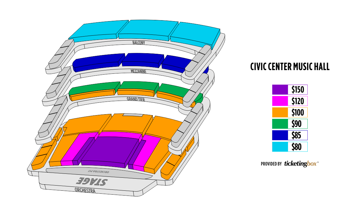 oklahoma city civic center music hall seating chart civic music hall toledo seating chart