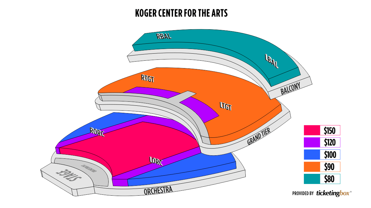 Columbia Koger Center for the Arts מפת האולם