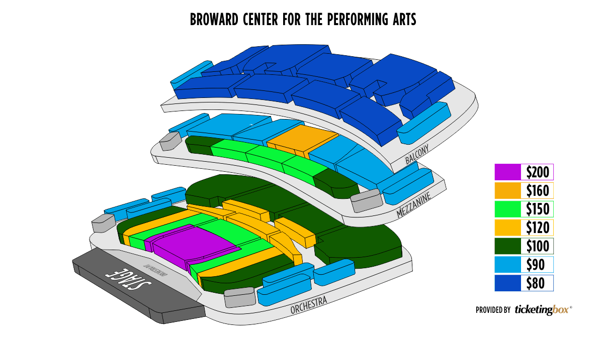 КАРТА ЗАЛА Broward Center for the Performing Arts - Au-Rene Theatre.