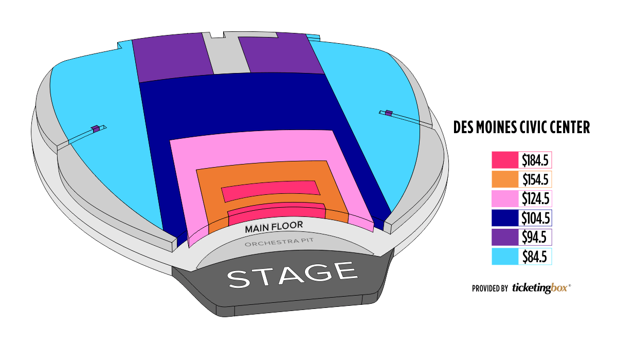 Des Moines Des Moines Civic Center Seating Chart