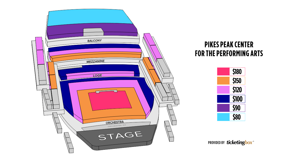 Colorado Springs Pikes Peak Center for the Performing Arts Seating Char...