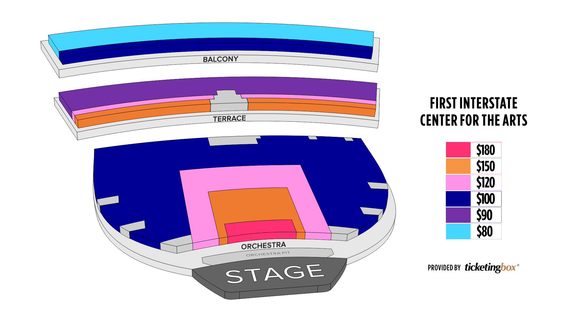 Seating Chart First Interstate Center for the Arts.