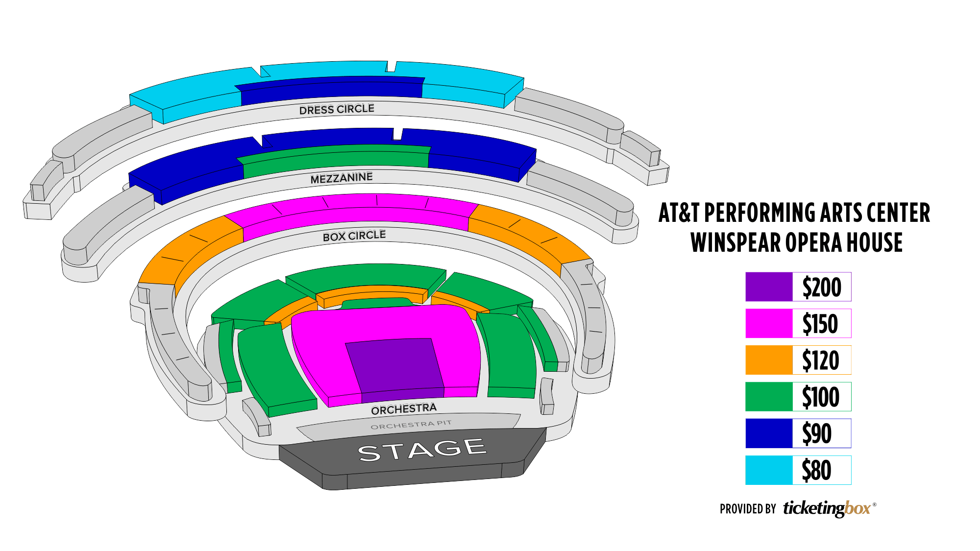 Seating Chart AT&T Performing Arts Center–Winspear Opera House.