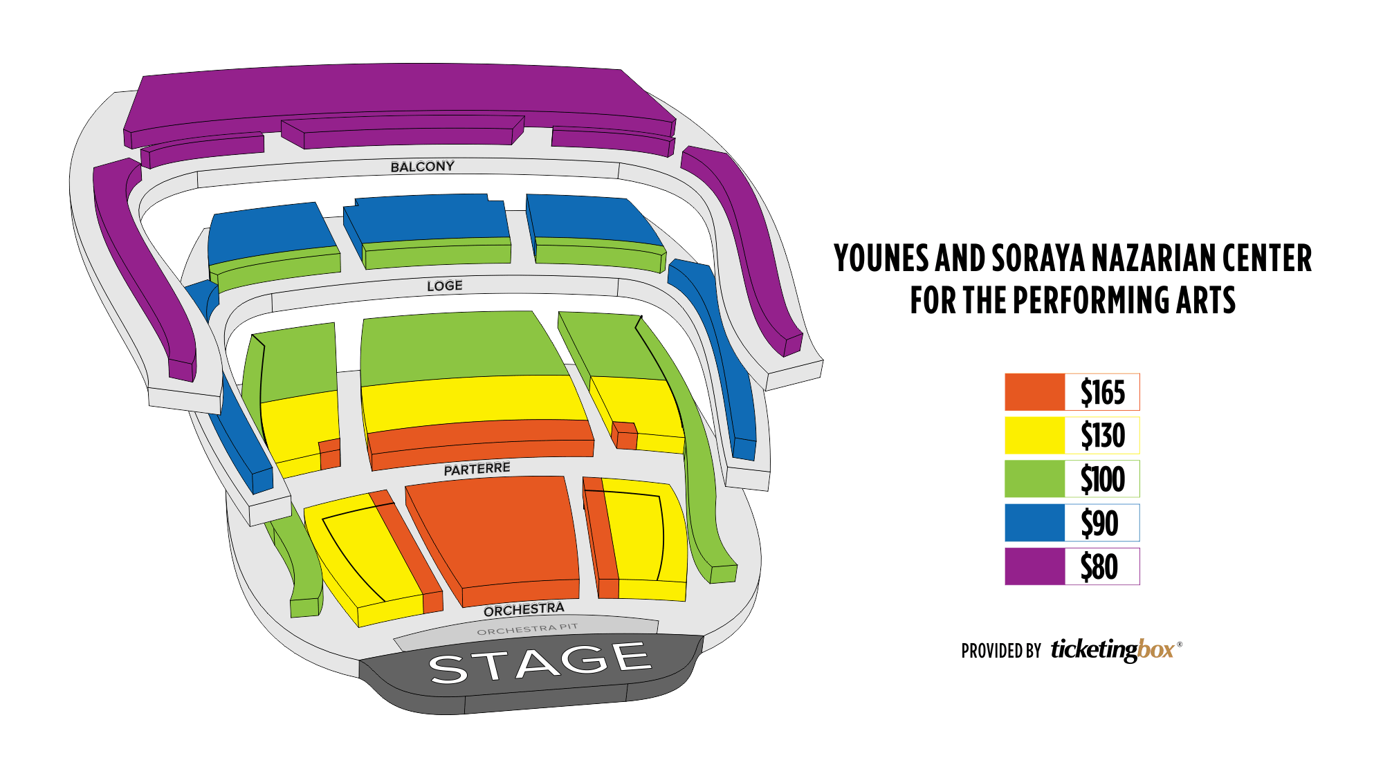 Seating Chart Younes and Soraya Nazarian Center for the Performing Arts.