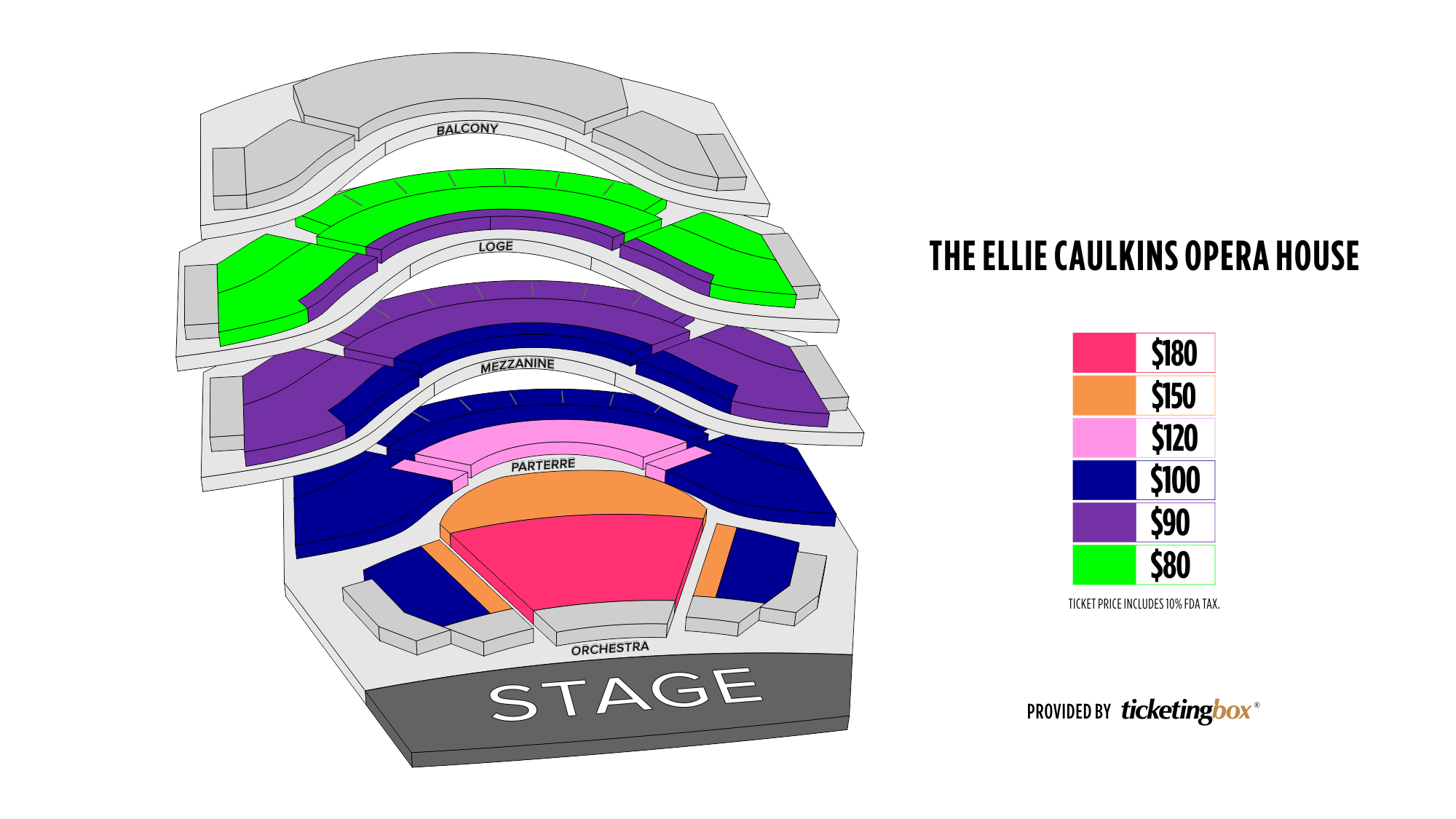 Denver The Ellie Caulkins Opera House at DPAC Saalplan (Deutsch)